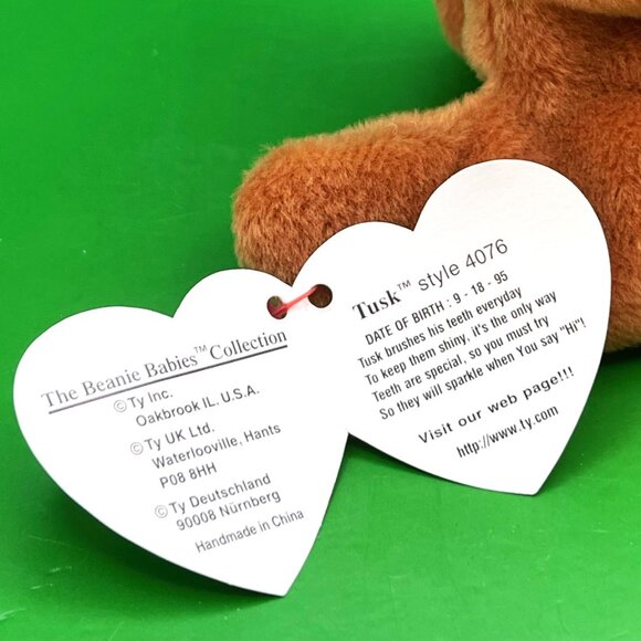 Ty Beanie Baby Lot 5 Piece Bundle Frog Seahorse Ostrich Stork Walrus Collection - Picture 12 of 16